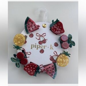 Fruit nwt Themed Hair Clip Set cherry pineapple watermelon strawberry